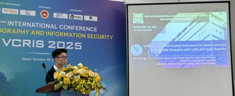 Nhóm sinh viên ngành An toàn thông tin trình bày bài báo khoa học tại Hội nghị khoa học quốc tế VCRIS 2025 2 image 15