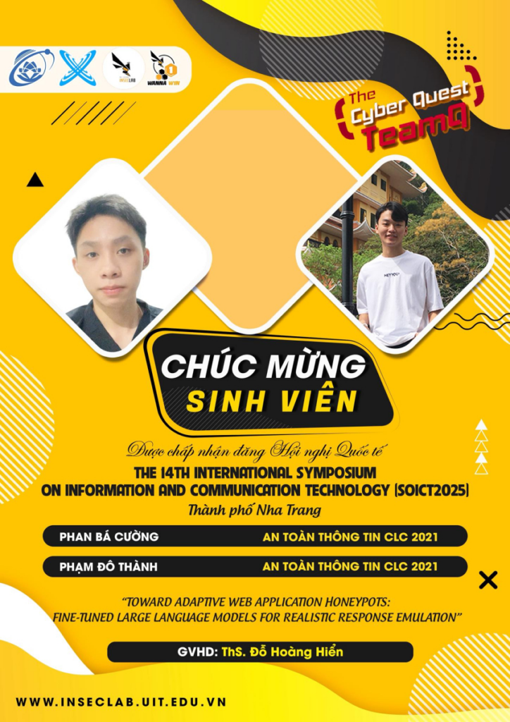 Chúc mừng nhóm sinh viên ngành An toàn thông tin có bài báo được chấp nhận đăng tại Hội nghị Khoa học Quốc tế SOICT 2025 1 image 33