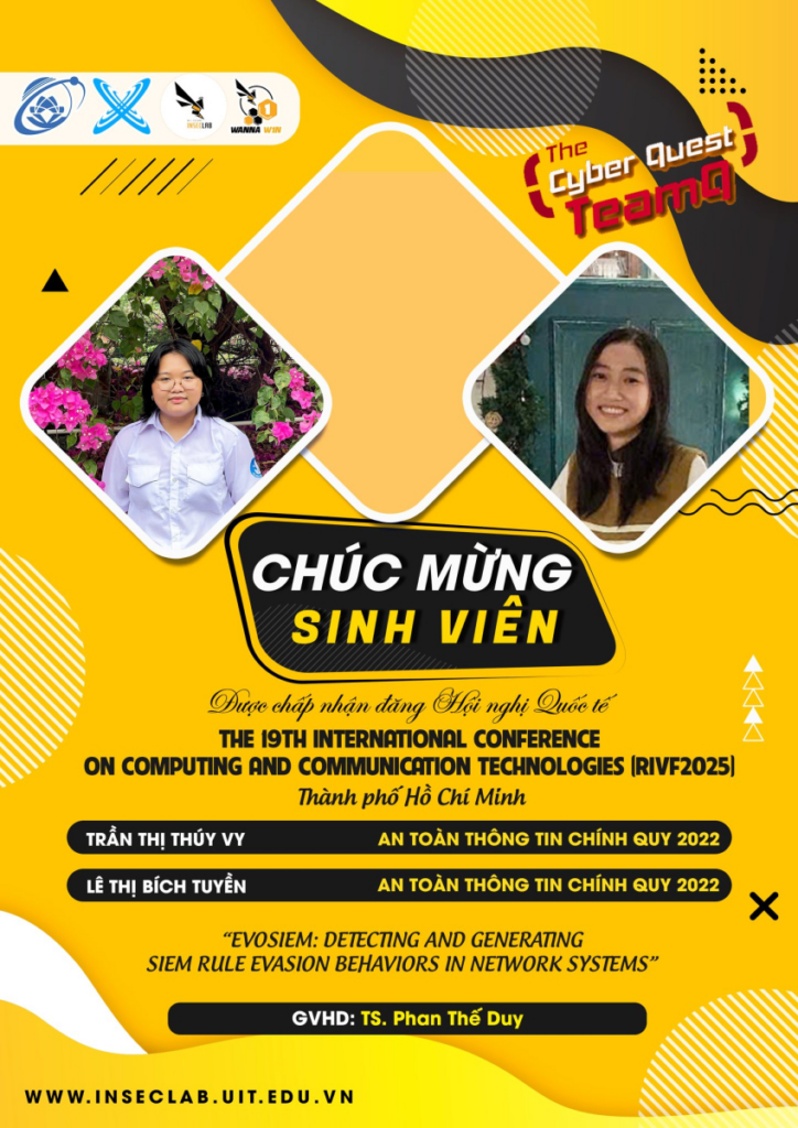 Chúc mừng nhóm sinh viên ngành An toàn thông tin cùng nhóm nghiên cứu UIT InSecLab có bài báo được chấp nhận đăng tại Hội nghị RIVF 2025 1 image 36