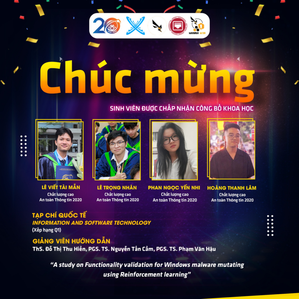 Chúc mừng sinh viên ngành An toàn thông tin có bài báo khoa học được đăng tại Tạp chí quốc tế Information and Software Technology 1 image 5