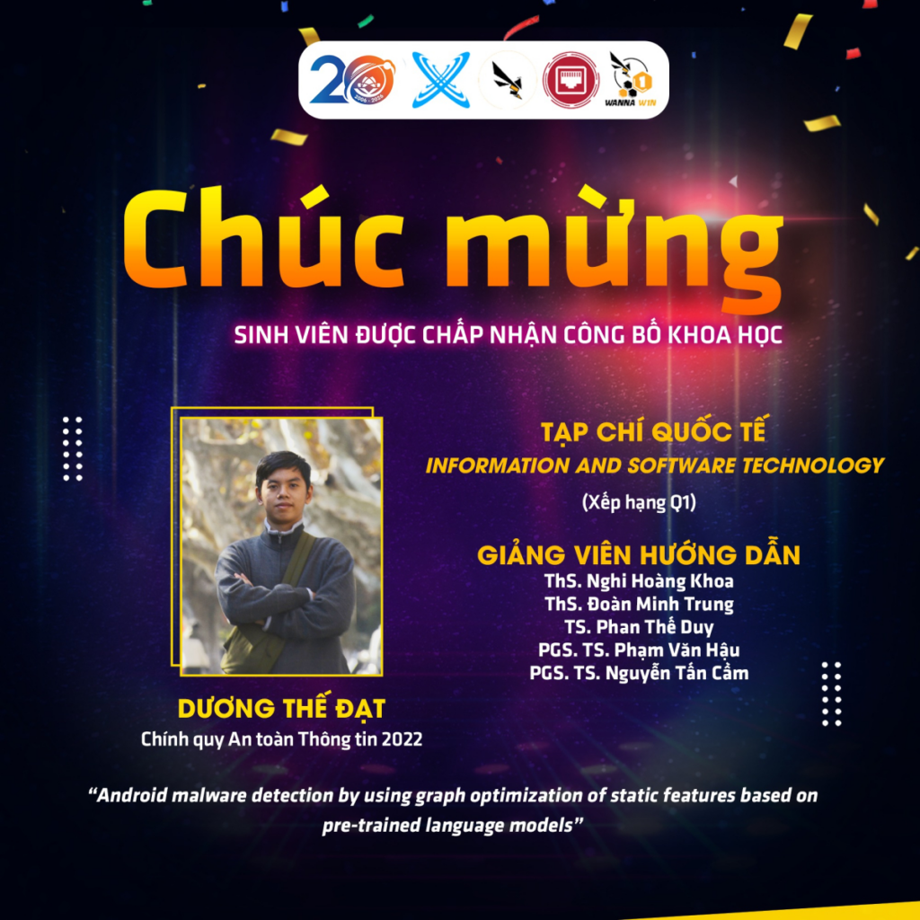 Chúc mừng sinh viên Dương Thế Đạt có bài báo khoa học được chấp nhận đăng tại tạp chí công nghệ phần mềm xếp hạng Q1 Elsevier 1 image 6