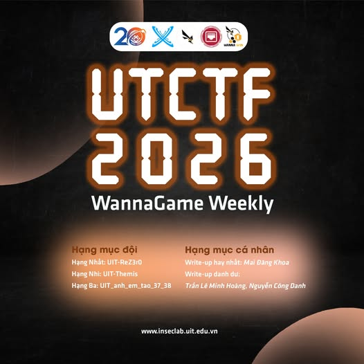 KẾT QUẢ WANNAGAME WEEKLY - UTCTF 2026 1 image 1