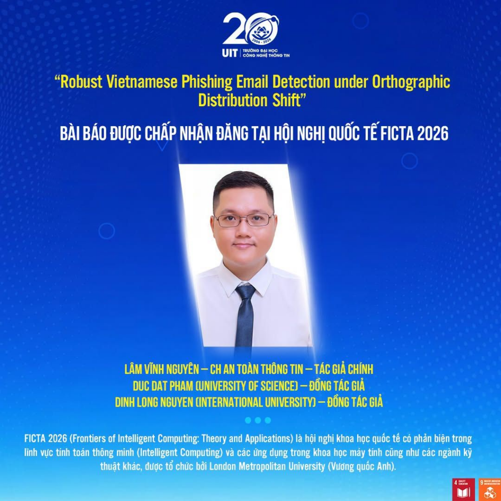 Học viên cao học An toàn thông tin nhận giải Best Paper Award tại Hội nghị khoa học quốc tế FICTA 2026 1 image 37